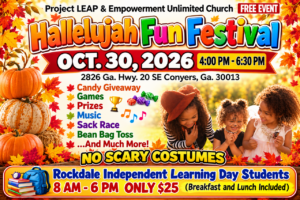 Hallelujah Fun Festival Oct 30th flyer with children in costume and event information
